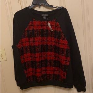 NWT black and red crew neck sweater. Size 3x